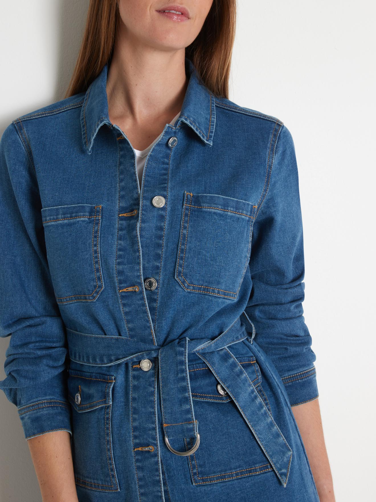 Veste Saharienne En Denim Daxon Femme Daxon