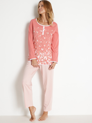 Pyjama fantaisie maille coton - Lingerelle - Imprimé rose