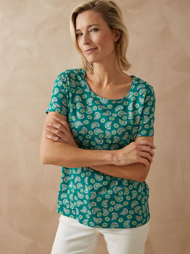 Lot de 2 shirts manches courtes - Daxon - Imp. cachemire vert