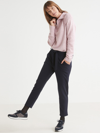 Pantalon élastiqué en maille
