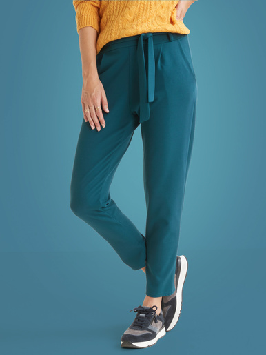 Pantalon élastiqué en maille - Daxon - Emeraude