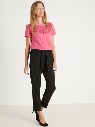 Pantalon élastiqué en maille