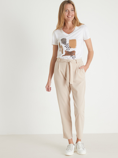 Pantalon élastiqué en maille