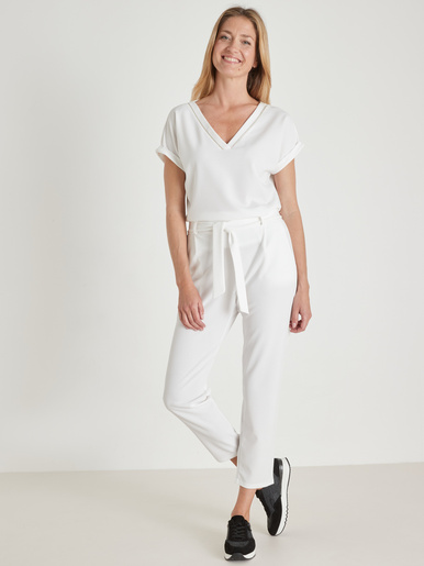 Pantalon élastiqué en maille