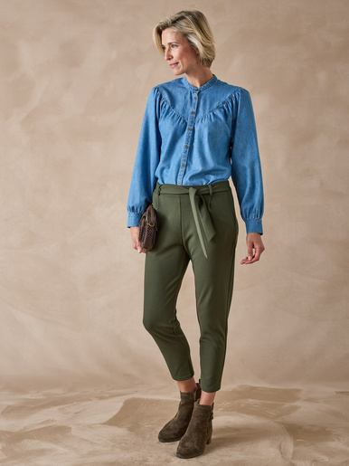 Pantalon élastiqué en maille