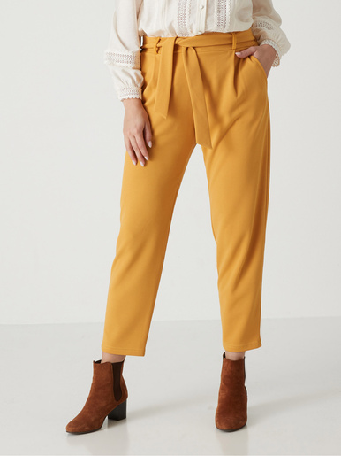 Pantalon élastiqué en maille - Daxon - Ocre
