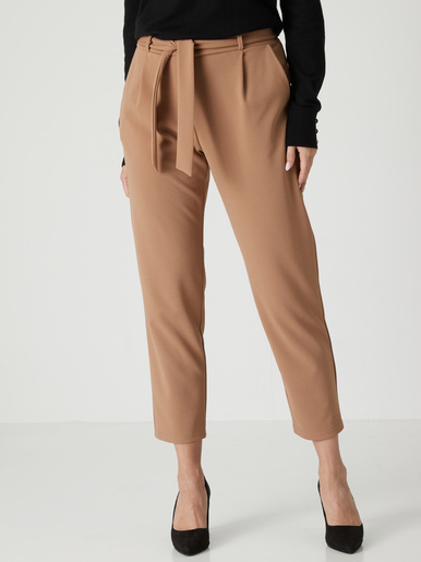 Pantalon élastiqué en maille - Daxon - Camel