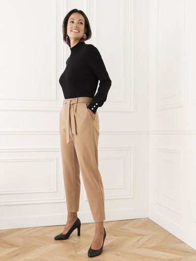 Pantalon élastiqué en maille