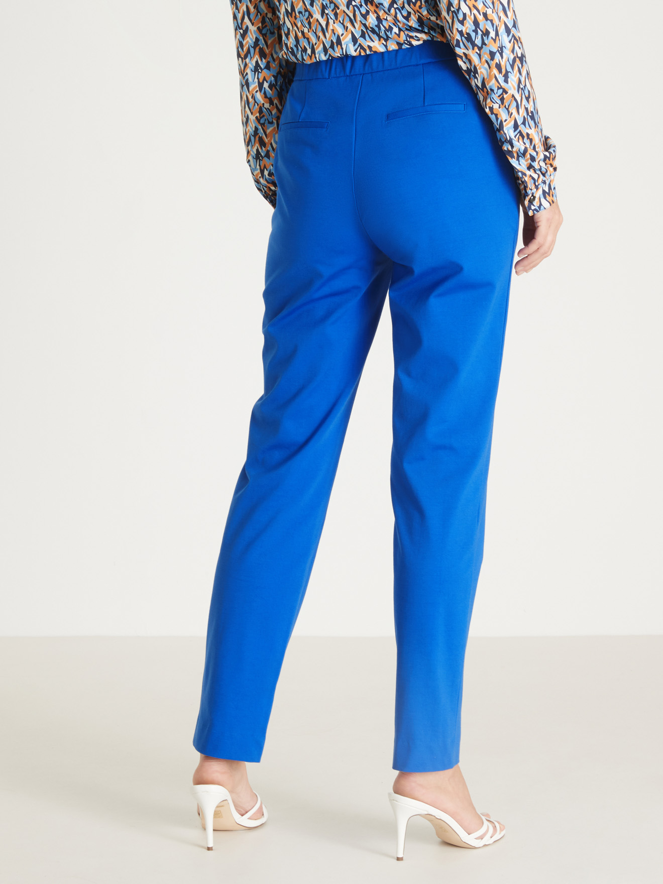 Pantalon élastiqué maille milano - Daxon - Bleu cobalt