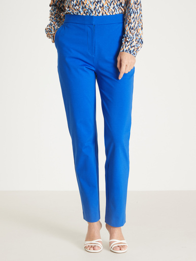 Pantalon élastiqué maille milano - Daxon - Bleu cobalt