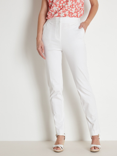 Pantalon élastiqué maille milano - Daxon - Blanc