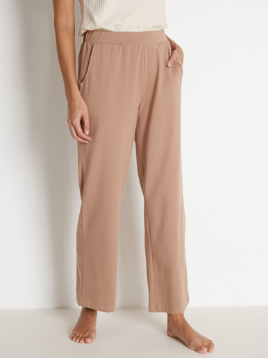Pantalon large bas de pyjama en maille - Balsamik - Taupe