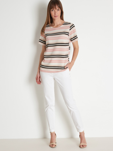 Blouse en crêpe encolure ronde
