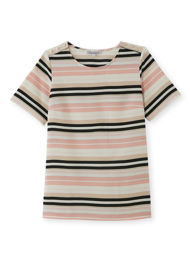 Blouse en crêpe encolure ronde
