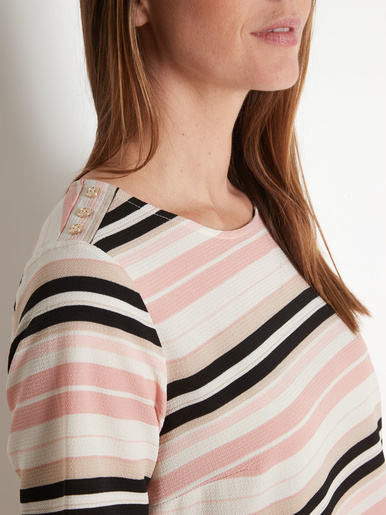 Blouse en crêpe encolure ronde
