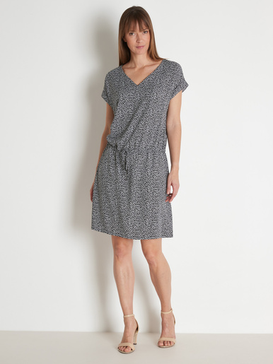 Robe 3 trous tissu fluide - Daxon - Noir