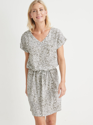 Robe 3 trous tissu fluide - Daxon - Imprimé ecru