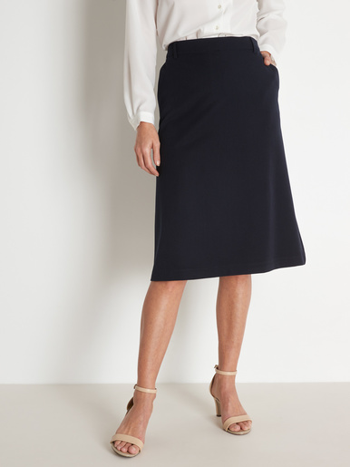 Jupe élastiquée forme trapèze - Daxon - Marine
