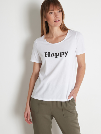 Tee-shirt pur coton happy - Daxon - Imprimé liberté