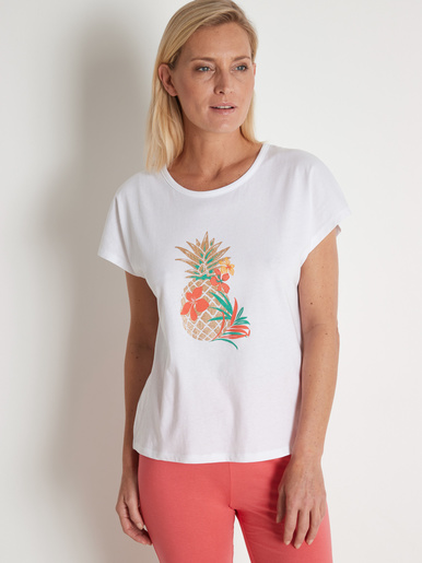 Tee-shirt motif exotique - Kocoon - Imprime fond blanc