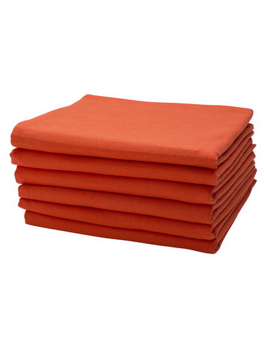 Lot de 6 serviettes de table unies - Calitex - Paprika
