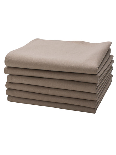 Lot de 6 serviettes de table unies - Calitex - Taupe