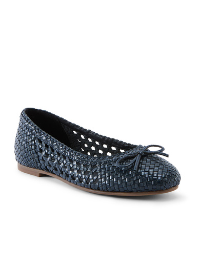 Ballerines en cuir tressées