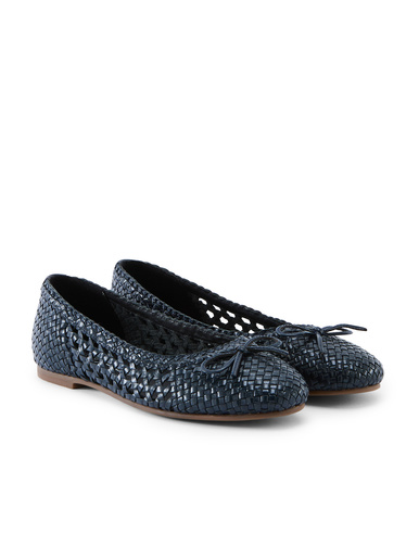 Ballerines en cuir tressées