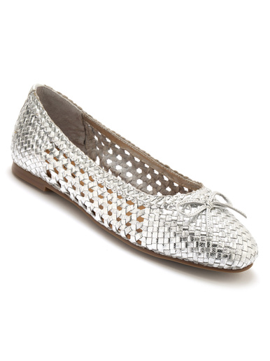 Ballerines en cuir tressées - Pédiconfort - Argent