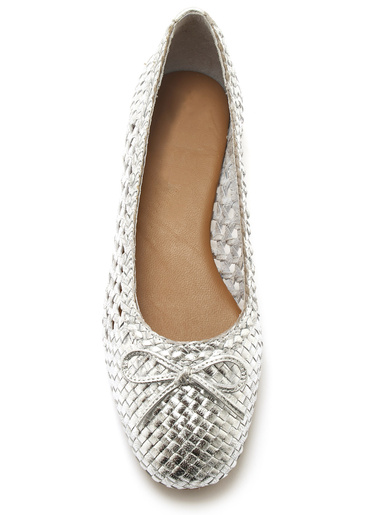 Ballerines en cuir tressées