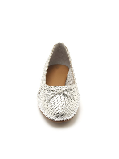 Ballerines en cuir tressées