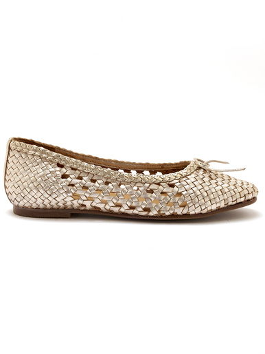Ballerines en cuir tressées