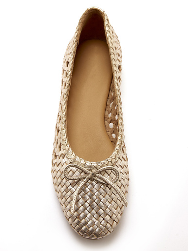Ballerines en cuir tressées