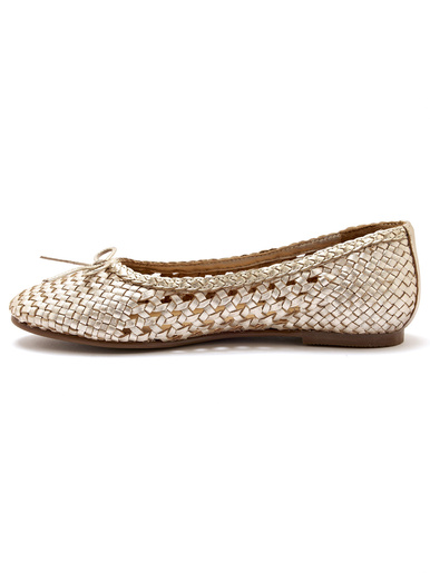 Ballerines en cuir tressées