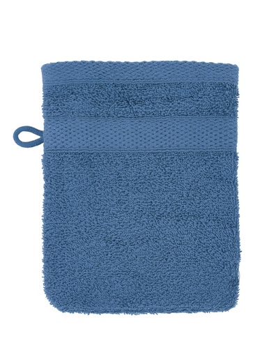 Lot de 2 gants de toilette 450g/m2 - Carré d'azur - Bleu jean