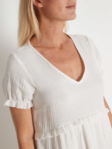 Robe en tissu effet gaufré pur coton