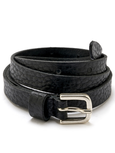 Ceinture irisée façon reptile en cuir - Daxon - Noir