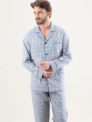 Pyjama long ouvert homme