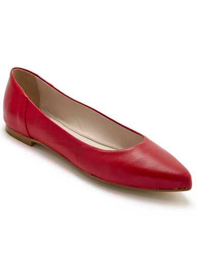 Ballerines cuir à aérosemelle® - Pédiconfort - Rouge