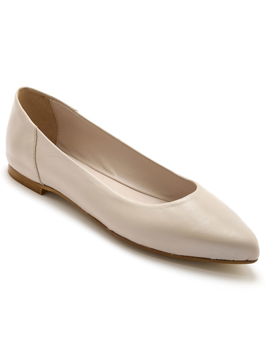 Ballerines cuir à aérosemelle® - Pédiconfort - Beige rosé