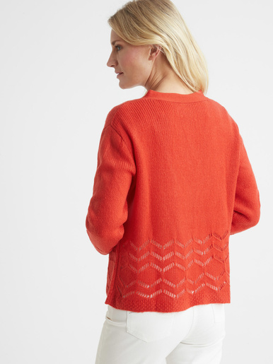 Gilet long encolure V - Daxon - Rouge