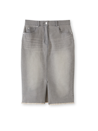 Jupe droite en denim extensible