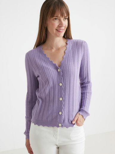 Gilet point fantaisie - Daxon - Lilas