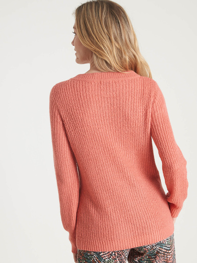 Pull  torsadé forme loose - Daxon - Rose