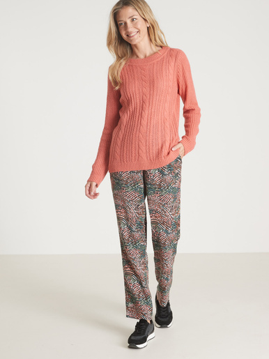 Pull  torsadé forme loose - Daxon - Rose