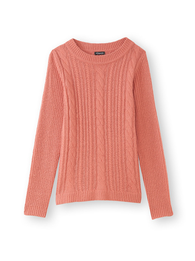 Pull  torsadé forme loose - Daxon - Rose