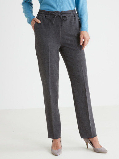Pantalon élastiqué - Daxon - Gris chiné
