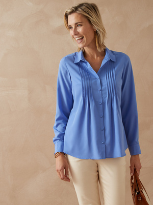 Chemisier à plis effet plastron