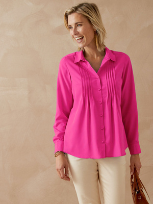 Chemisier à plis effet plastron