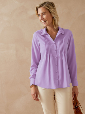 Chemisier à plis effet plastron